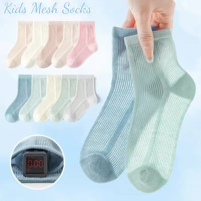 5 paires de chaussettes pour bébé, chaussettes d'été en coton, chaussettes fines en maille, chausset