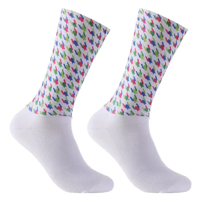 Chaussettes de cyclisme antidérapantes sans couture 2026, moulage intégral, chaussettes de vélo haut