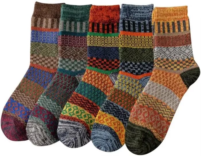 5 paires de chaussettes d'hiver pour femmes - chaussettes tricotées, épaisses, chaudes, douces, tail