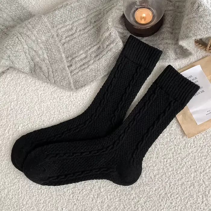 Chaussettes pour femmes nouveau automne hiver couleur unie décontracté longues chaussettes femme épa