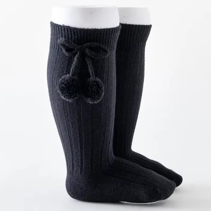 Pompon bébé garçons filles chaussettes pour enfants tricot nouveau-né automne hiver enfants bas jamb