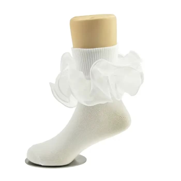 Chaussettes en dentelle à froufrous pour enfants, 600 chaussettes de danse princesse blanches, 2006-