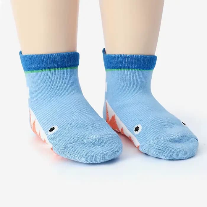 6 paires de chaussettes pour enfants, chaussettes de sol antidérapantes en coton à motif d'animaux d