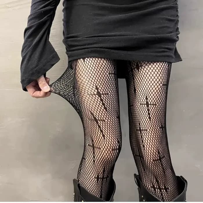 Bas résille en maille de dentelle évidée pour femmes, collants sexy, collants, lingerie, bonneterie,