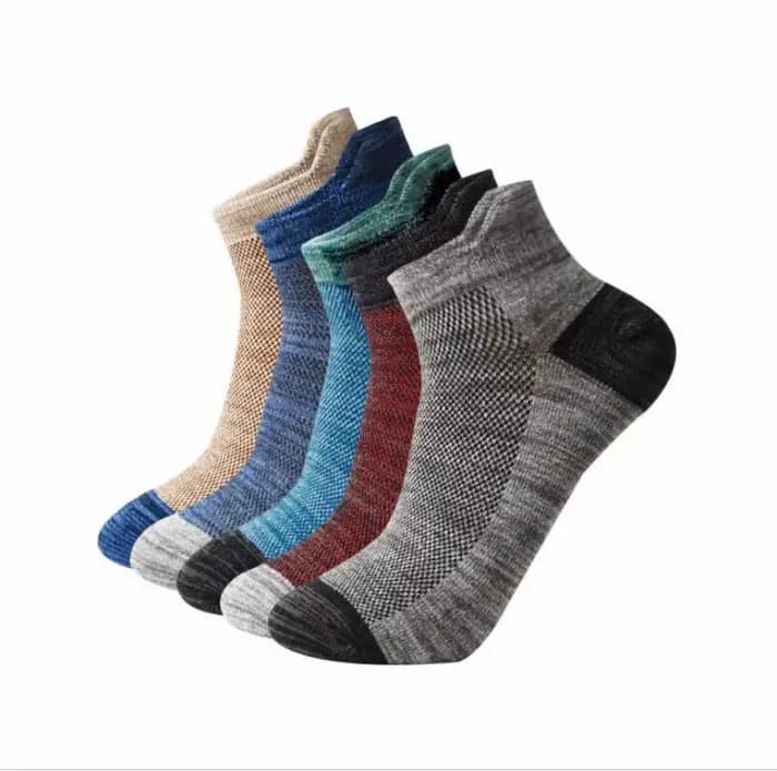 Haute qualité 5 paires hommes chaussettes de Compression hommes noir cheville coton chaussettes Herr