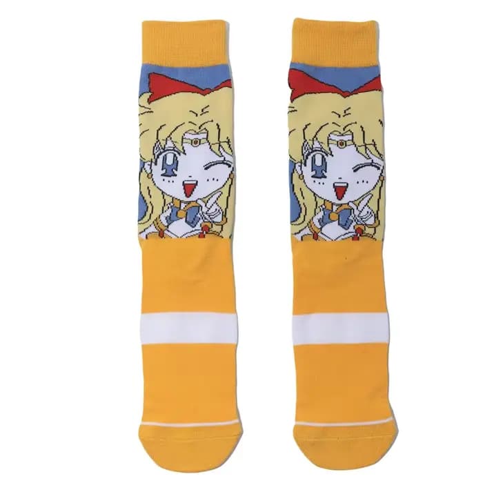 Chaussettes Sailor Moon pour femmes, Anime japonais, Kawaii Fashion Cartoon, Soft Print, Cotton, Spr