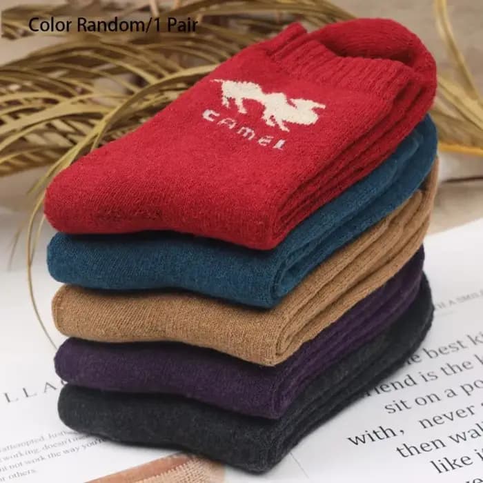 Chaussettes épaisses en laine de chameau douce, chaussettes en peluche décontractées, chaussettes d'