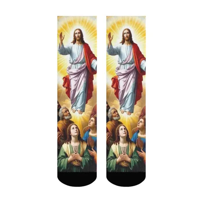 Mythe Jésus nouveauté chaussettes amusantes Harajuku style rétro confortable mode décontracté hommes