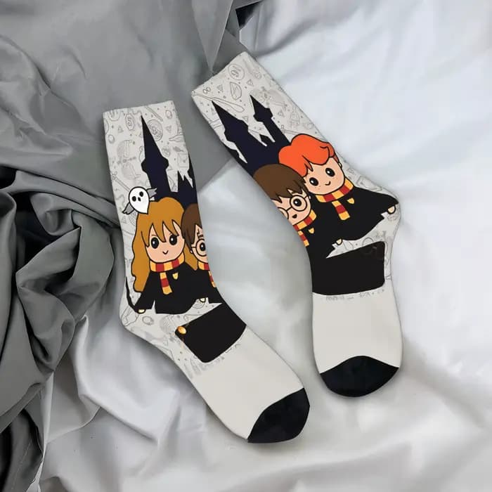 H-harry p-potter bas Kawaii chaussettes femmes hommes chaussettes respirantes automne extérieur conc