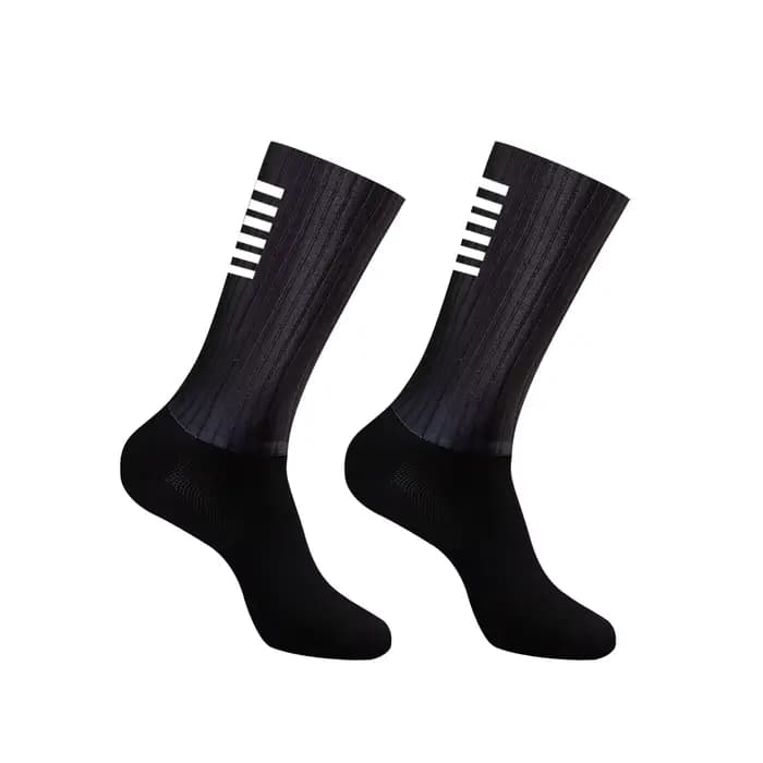 YKYWBIKE Aero chaussettes de cyclisme anti-dérapant Silicone ligne blanche chaussettes de cyclisme h