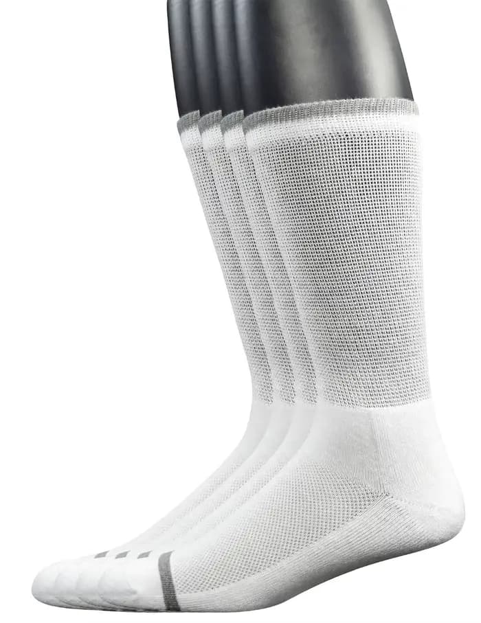 Chaussettes d'équipage en bambou pour hommes diabétiques, Parker sans couture, semelle coussin, 4 pa