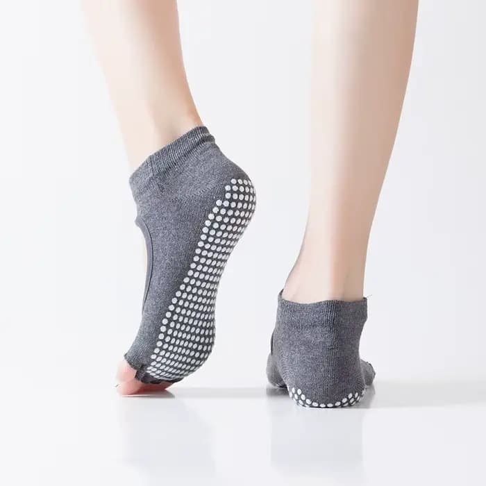 Chaussettes de Pilates dos nu à cinq orteils pour femmes, antidérapantes, pour Fitness, entraînement