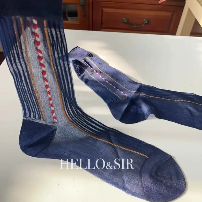 Chaussettes de travail pour homme, couleur vin rouge, en polyamide respirant, douces et transparente