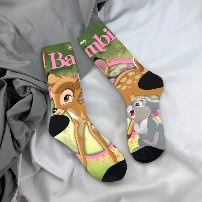 Bambi chaussettes de dessin animé nouveauté bas automne antibactérien femmes hommes chaussettes resp