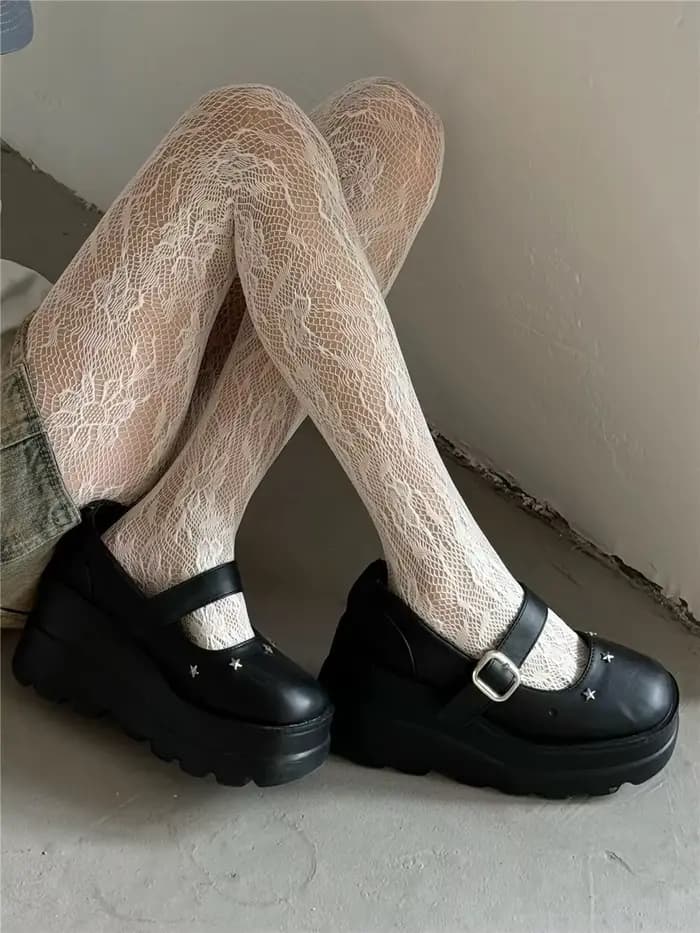 Collants gothiques sexy à motif rayé pour femmes, bas de boîte de nuit Y2K, collants de paupières