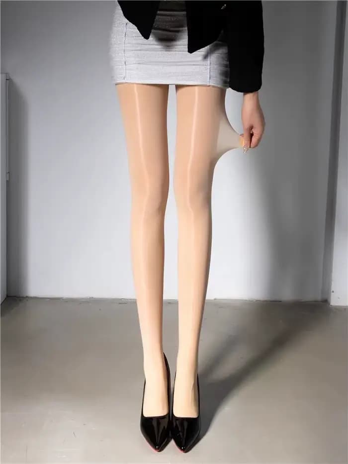 1 paire de collants Sexy Semi-transparents pour femmes, bas Ultra doux et brillants à l'huile, taill