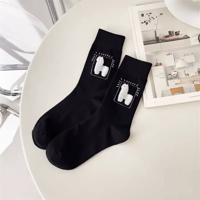 Chaussettes en coton doux HpronosAlpaga pour femmes, chaussettes de sport unisexes, hipster, mignon,