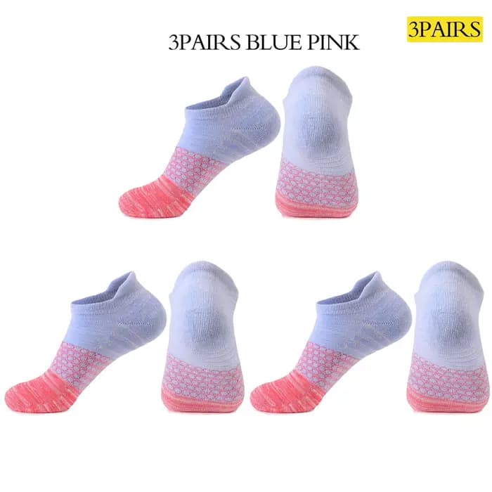 3 paires de chaussettes de course antidérapantes pour femmes, coussin Terry Loop, antibactérien 7A,