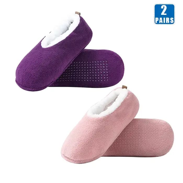 Chaussettes de sol d'intérieur pour hommes et femmes, 2 paires, garde la chaleur, antidérapantes, pa