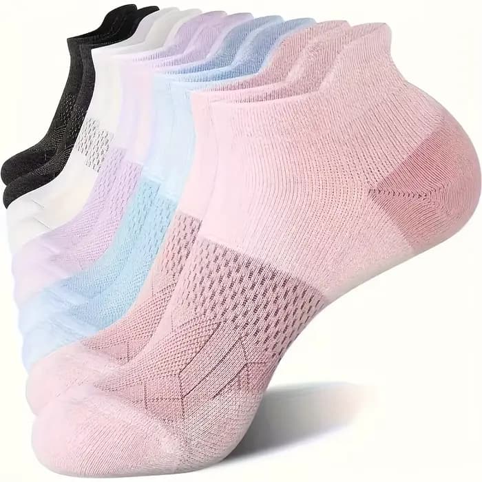 5 paires - chaussettes basses avec support d'arc, chaudes, évacuant l'humidité, respirantes, adaptée
