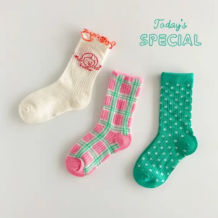 Chaussettes mi-mollet à motif arc-en-ciel pour enfants, chaussettes en coton et maille pour enfants,