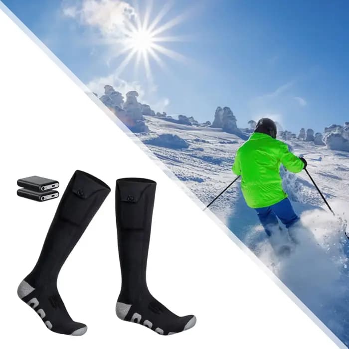 Chaussettes chauffantes pour hommes et femmes, chaussettes chauffantes électriques à piles, lavables