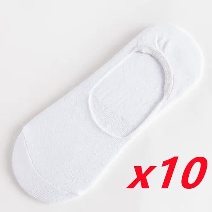 Lot de 10 paires de chaussettes pour hommes, respirantes, invisibles, en coton, coupe basse, décontr