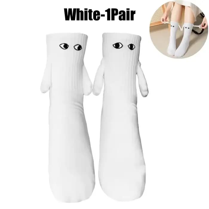 Chaussettes magnétiques pour Couple, chaussettes créatives à grands yeux, bas de dessin animé pour C