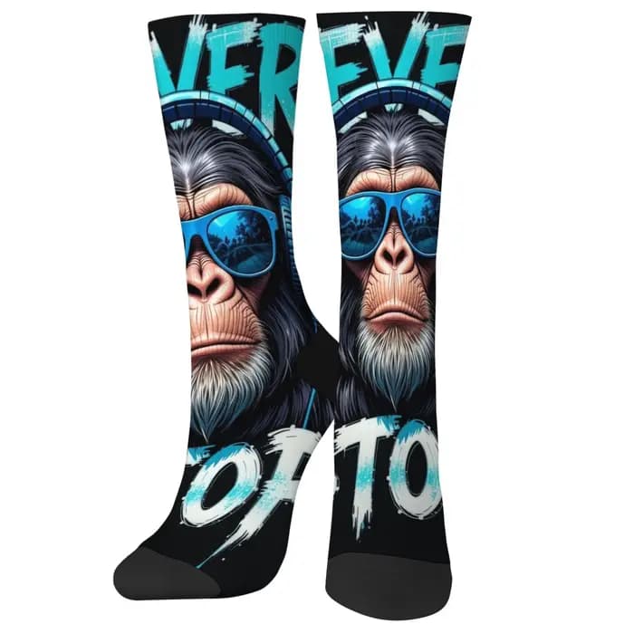 NEVER STOP rock DJ gorille chaussettes roman amusant heureux hommes chaussettes Harajuku style rétro