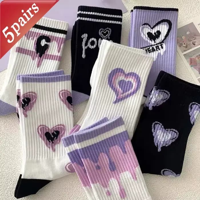 Lot de 5 paires de chaussettes pour femmes, chaussettes de sport confortables et polyvalentes, style