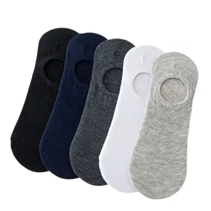 Chaussettes courtes pour hommes, No Show, coupe basse, cheville, coton, fines, noir, blanc, Multipac