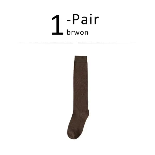 Chaussettes longues femmes bas coton biologique solide chaud cuisse haute dames filles rue mode jeun