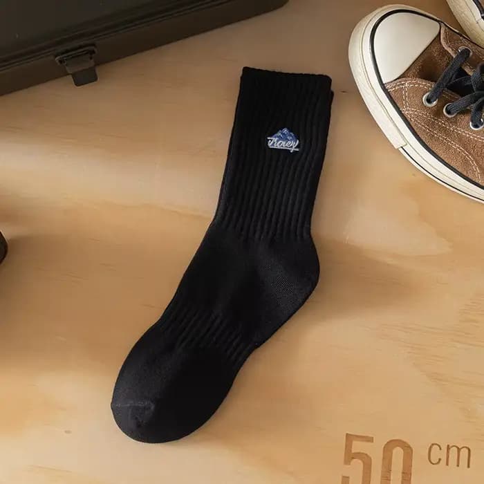 Chaussettes mi-tube pour hommes, chaussettes en coton respirantes, chaussettes de sport, de course,