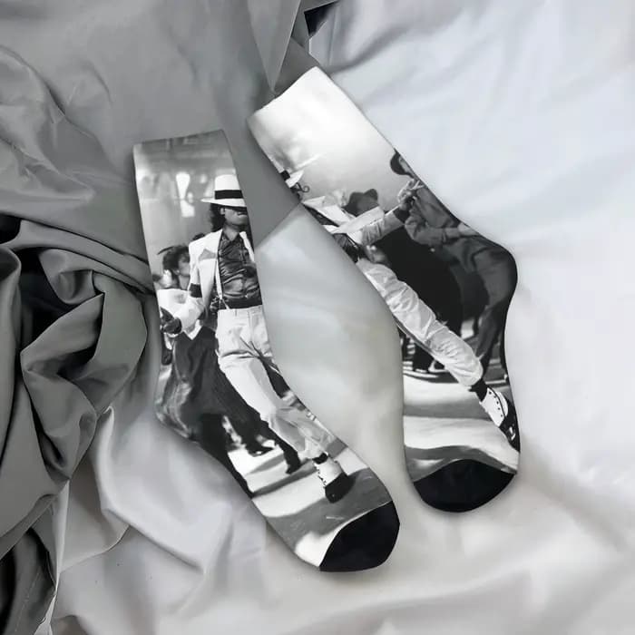 MJ King Of Pop Michael J-jackson Stockings Chaussettes modernes pour femmes et hommes, chaussettes d