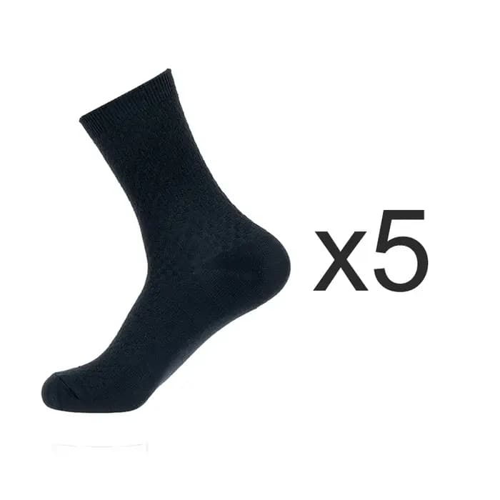 Chaussettes longues en Fiber de bambou pour hommes, 5 paires/lot, Harajuku, pour affaires, couleur u