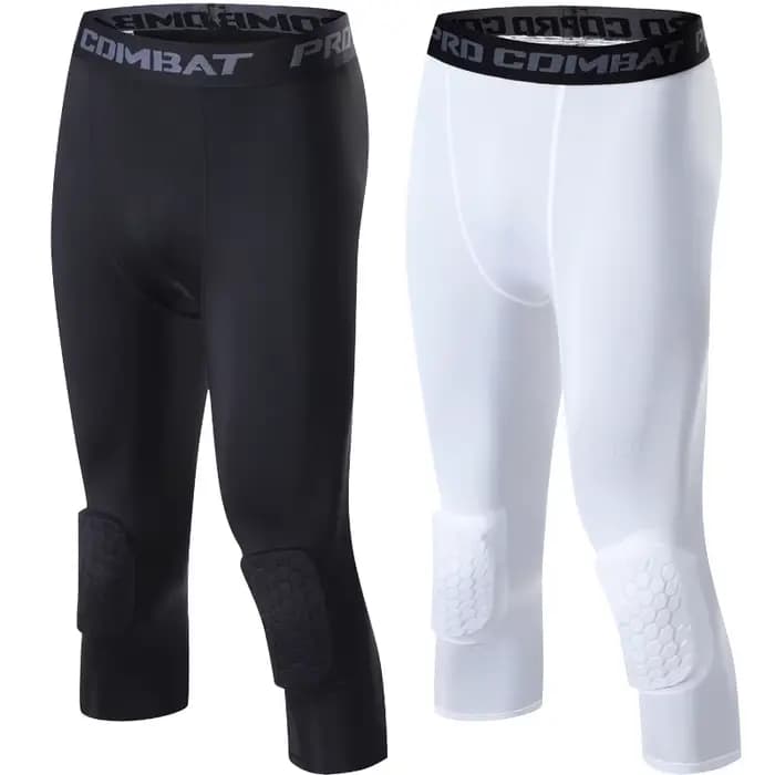 Collants de sport pour hommes, pantalons de Compression Anti-Collision, genouillères, séchage rapide