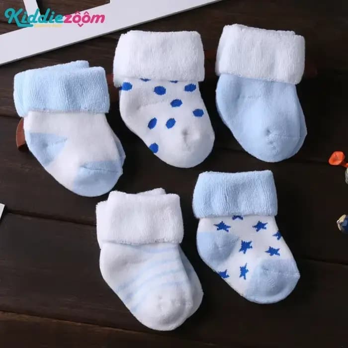 Chaussettes unisexes coordonnantes en coton pour bébé garçon et fille, lot de 5 paires, 0-12 mois, m