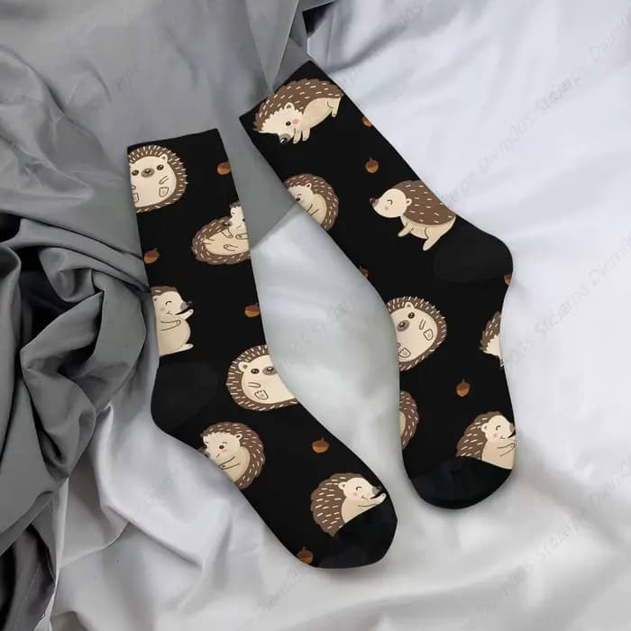 Chaussettes de dessin animé unisexe Kasgehog et glands, chaussettes drôles, nouveautés pour hommes e