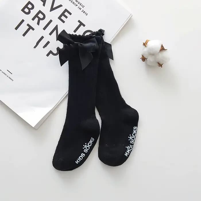 Chaussettes hautes en coton avec nœud papillon pour bébé garçon et fille, jambières mignonnes pour n