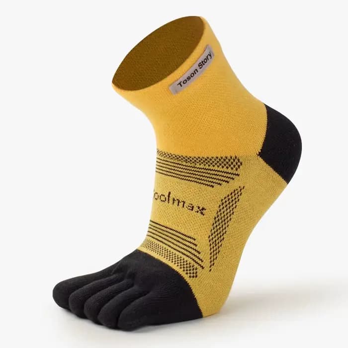 Chaussettes de sport en coton à cinq doigts pour hommes, Absorption de la sueur, Anti-odeur, Base de