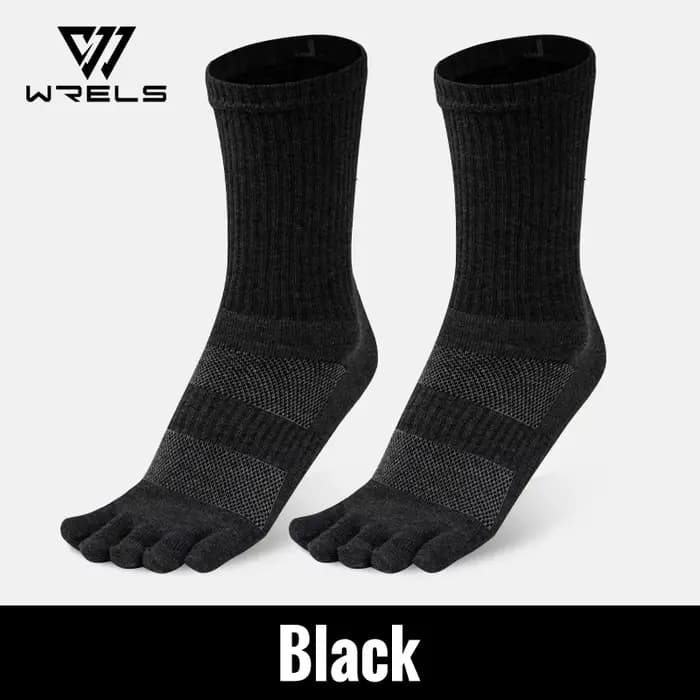 WRELS Chaussettes à orteils en coton pour course à pied, chaussettes à cinq doigts, tube long, chaus