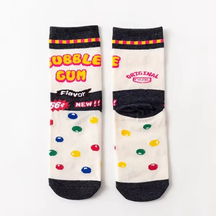 1 paire mode femmes chaussette drôle mignon dessin animé Snack lait Biscuits chocolats tomate nourri