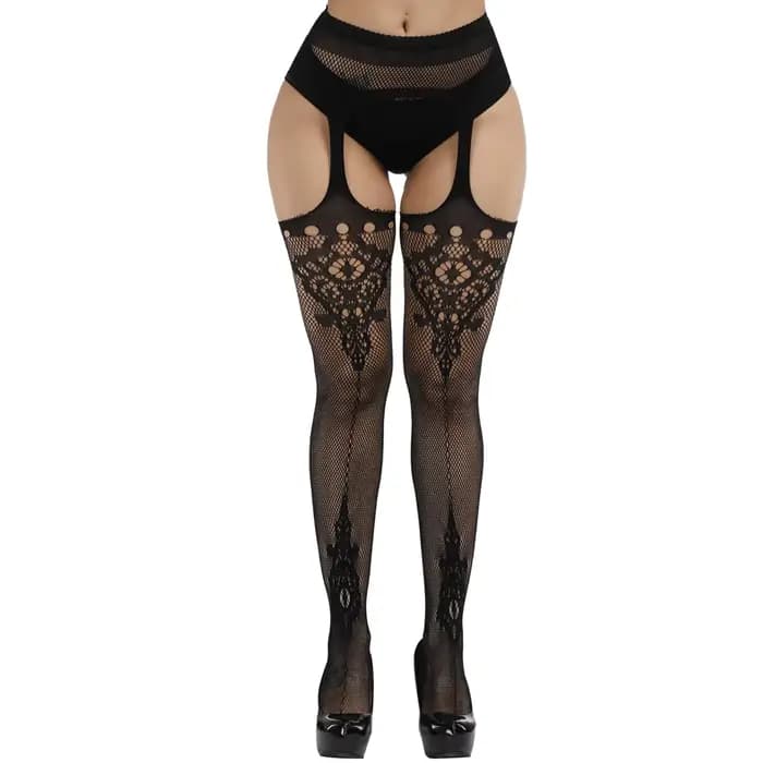 1 pièces résille porte-jarretelles bas collants cuisse haute été Sexy ceinture chaude bas jarretelle