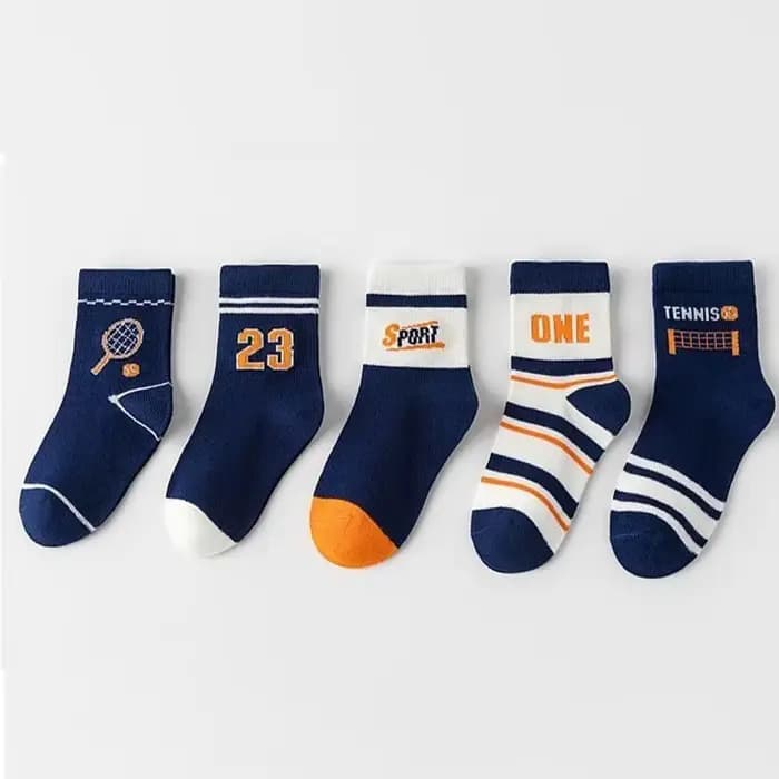 Chaussettes mi-tube en coton respirant pour enfants, série tennis, adolescents, garçons, sport, écol