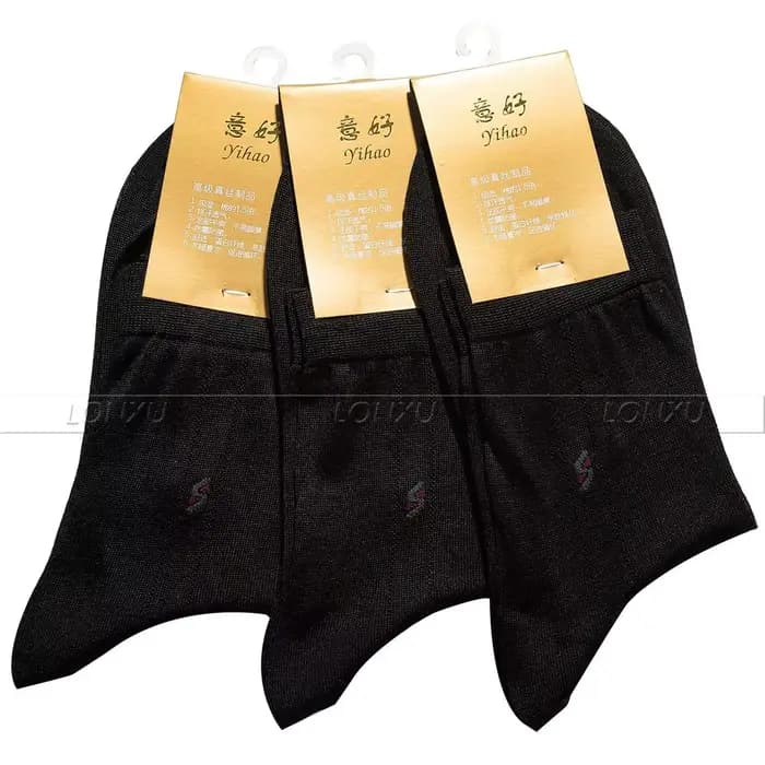3 paires de chaussettes pour homme 95% soie 100% mi-mollet Livraison gratuite Noir Marron Beige Gris
