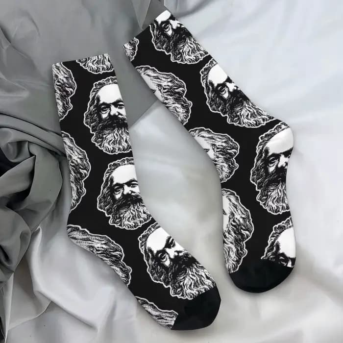 Chaussettes Karl Marx Marx coordonnantes pour hommes, bas el et Lénine, design Harajuku, haute quali