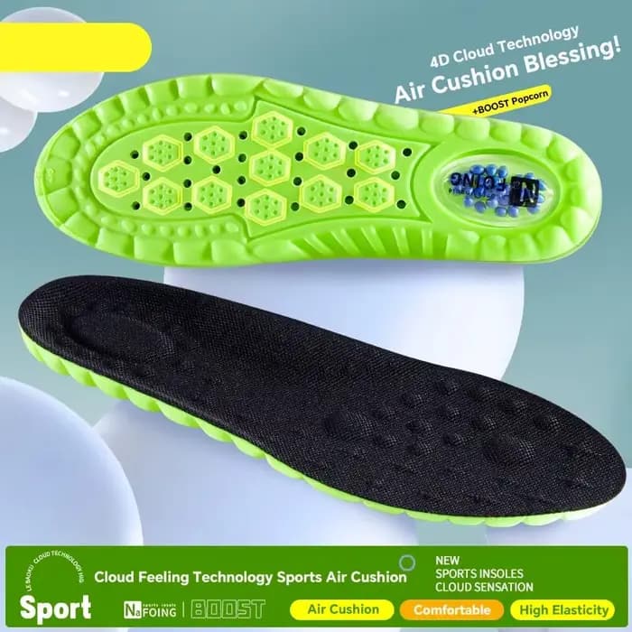 Semelles intérieures 4D Cloud pour chaussures de sport, coussin d'air en PU, absorption des chocs do