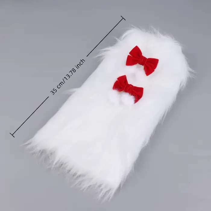 Guêtres en fausse fourrure blanche, style Y2K Gothique, unies, punk, longueur genou, mode, chaudes