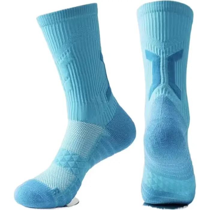1 paire de chaussettes de sport montantes à manches longues, Support de cheville solide, chaussettes