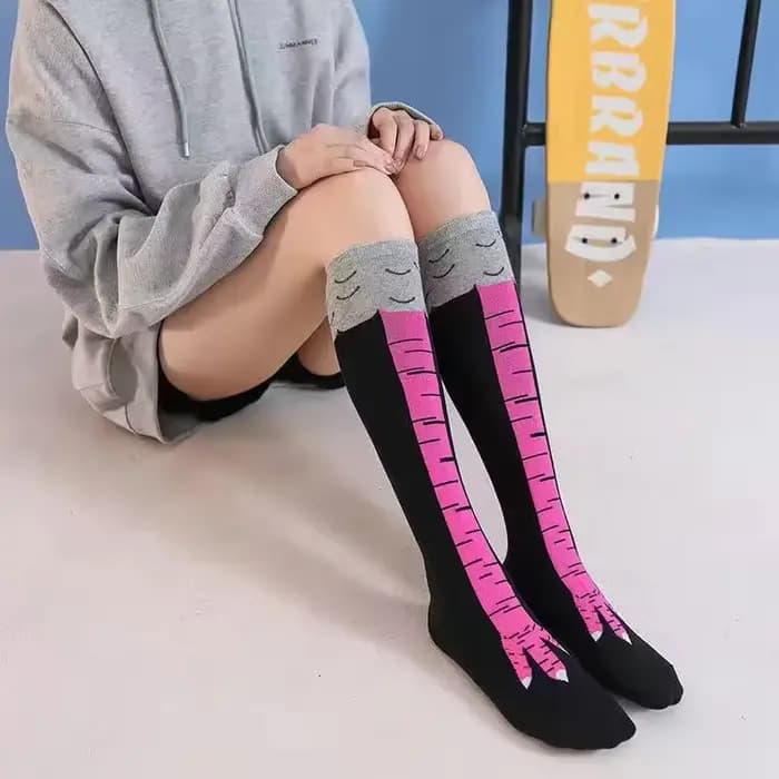 Hommes drôle 3D poulet chaussettes imprimer dessin animé Cosplay haute flexibilité cuisse haute chau
